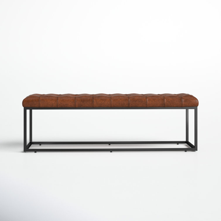 Leather bench best sale with arms